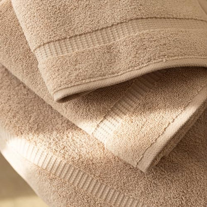 SALBAKOS 6-Piece 100% Turkish Cotton Hand Towels, 16x30 inch, Taupe | Large Size Thick Super Soft Highly Absorbent, Versatile Hair Face & Hand Drying Towel, Premium Hotel Quality Made in Turkey - color: Taupe, size: 6 Hand Towels
