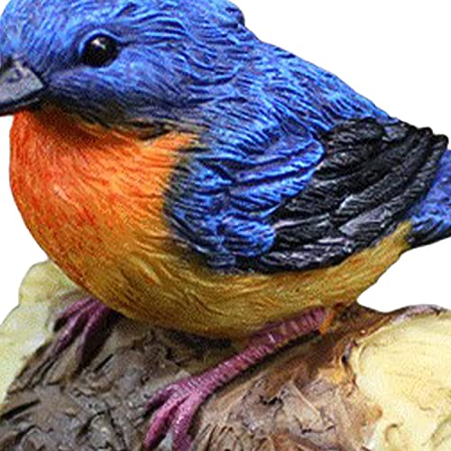 Bird Statue Resin Bird Figurines Animal Ornament for Home Office Wedding Party Table Decoration - Blue