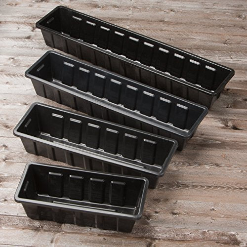 Root & Vessel Poly-Pro Plastic Flower Box Planter, Black, 18-Inch - color: Black, size: 18-Inch