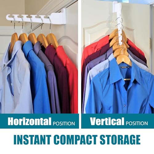 Over The Door 3-Pack Organizer for Clothes Hangers, Space-Saving Cascading Hanger Hooks, White - size: 3-Pack