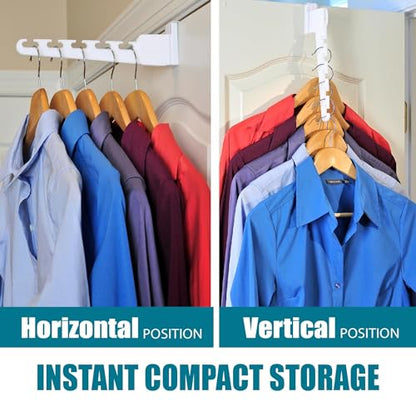 Over The Door 3-Pack Organizer for Clothes Hangers, Space-Saving Cascading Hanger Hooks, White - size: 3-Pack