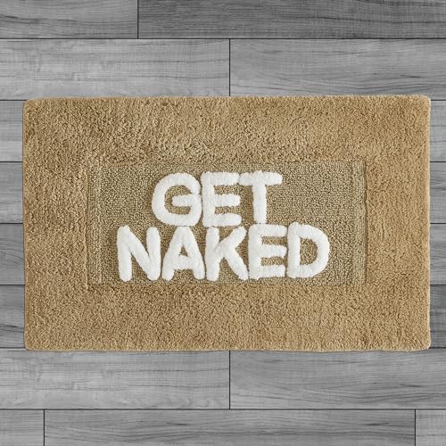 Cotton Bath Rug - Soft Cotton Bath Mat - Bathroom Decor - Water Absorbent and Machine Washable - Measures 21"x34" - Get Naked Linen - color: Linen, size: 1'9" x 2'10" (Rectangular), style: Get Naked
