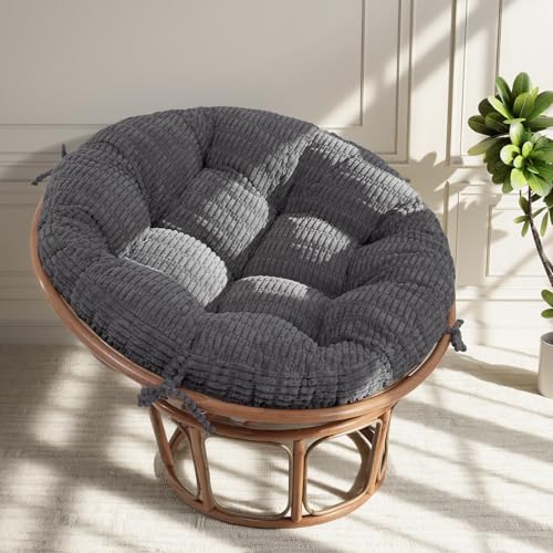 idee-home Papasan Chair Cushion, Circle Papasan Cushion (Without Chair) | Replacement Indoor& Outdoor for Egg Bowl Chair, 48 X 48 Inch, Grey - color: Grey, size: 48x48x6 inch