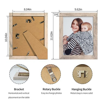 iRahmen 8x10 Picture Frame Set of 4, Smoke Gray Frame with High Definition Real Glass, 8 x 10 Wood Photo Frame for Tabletop Display and Wall Mounting - color: Smoke Gray, size: 8X10