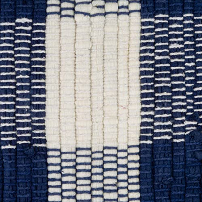 DII Buffalo Check Rug Collection, Hand Dyed Reversible Chindi Rug, 26x40, Navy/Cream - color: Navy/Cream, size: 2'2" x 3'4" (Rectangular)
