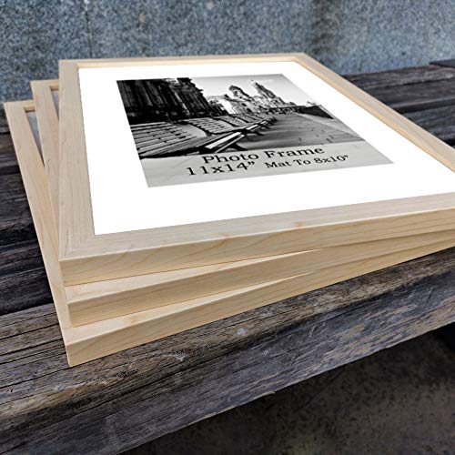Meetart Picture Frames 11x14 inch Pack of 3 Piece in Plastic Glass MDF Shallow wooden-grain Color Frame, Display Pictures 11x14 8x10, Wall Hanger Vertical and Horizontal. - size: 11x14 3 Pack