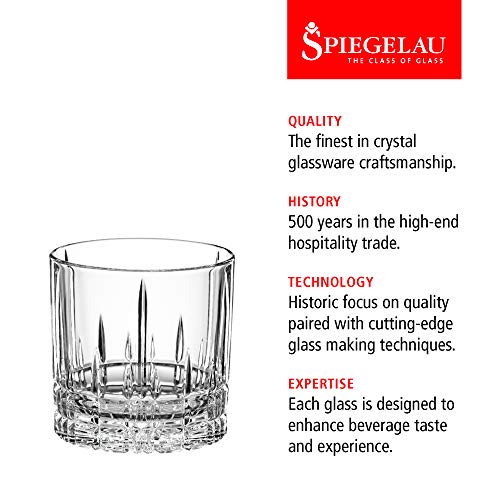 Spiegelau Perfect Serve Single Old Fashioned Glass Set, Set of 4 Lowball Cocktail Glasses, European-Made Lead-Free Crystal, Dishwasher Safe, Professional Quality Cocktail Glass Gift Set, 9.5 oz - style: S.O.F. glass