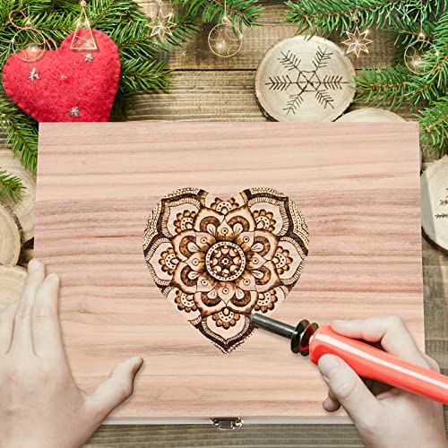 Yookeer 4 Pcs Unfinished Wooden Boxes with Hinged Lid and Front Clasp Rectangle Wood Storage Box Natural DIY Craft Stash Bins for Gift Hobbies Keepsake Home Arts 12 x 9.25 x 3.35 Inch