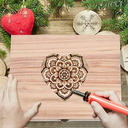Yookeer 4 Pcs Unfinished Wooden Boxes with Hinged Lid and Front Clasp Rectangle Wood Storage Box Natural DIY Craft Stash Bins for Gift Hobbies Keepsake Home Arts 12 x 9.25 x 3.35 Inch