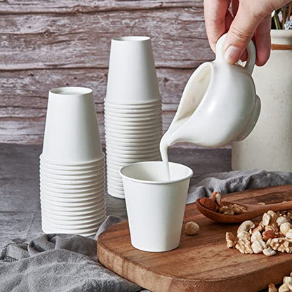 LITOPAK 480 Pack 5 oz Disposable Paper Coffee Cups, White Hot Espresso Cups for Party, Picnic, and Travel - color: White-5oz