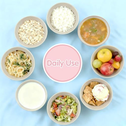 Quatish 14 PCS Cereal Bowls，Plastic bowls,Wheat Straw Soup Bowl, Beige | Unbreakable,Dishwasher & Microwave Safe, Easy-to-Clean,Lightweight,Portable,for Camping Salad Kitchen & Picnics,Snack,Small - color: Beige