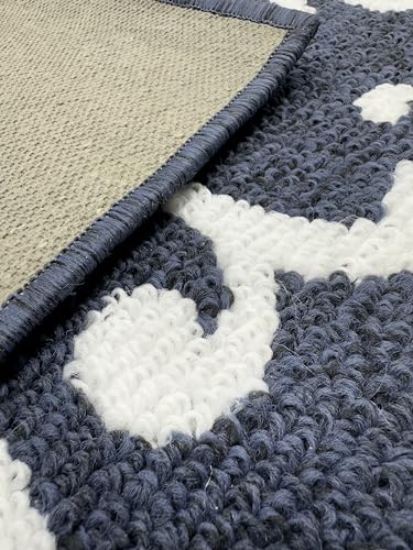 Hallway Runner Rug Non Slip Rubber Backing, 26 inch x 6 ft, Scroll, Blue, Heavy Duty Berber Style Carpet Runner for Entryway, Kitchen, Bathroom, Bedroom, Laundry Room. - color: Scroll Blue, size: 6 Foot Long Runner Rug