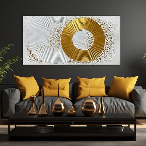 White and Gold Artwork for Wall Bedroom Large Abstract Wall Decor for Living Room Modern Oil Painting Wall Art for Office Size 29 x 58 Inch - color: Gold and White, size: 58L" x 29W"