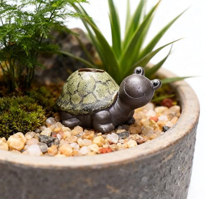 Cute Ceramic Garden Figurines Statue Set of 3 Turtle,Snail, Squirrel, Sculptures Ornaments for Home Office Desk Table Bookshelf Decor and Gifts