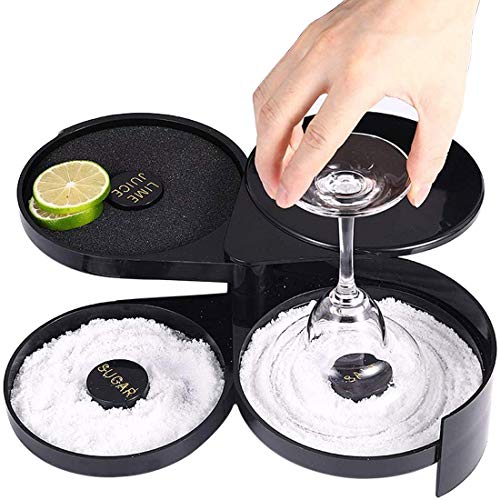 1 Pack 3 Tier Bar Glass Rimmer for Margarita and Cocktail, Bartender Tool,Salt Box Spice Container - size: Margarita Salt Rimmer-Plastic*1