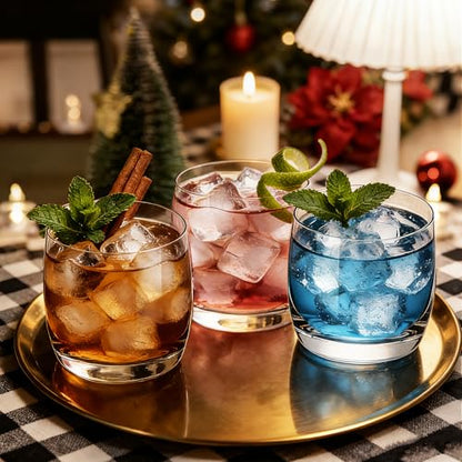 Whiskey Glasses Set of 6, 12oz Crystal Old Fashioned Rocks Glass | Lowball Glasses for Cocktail, Scotch, Bourbon.Clear Short Drinking Glasses for Daily Use.Perfect Anniversary or Birthday Gift - size: Short -12 oz