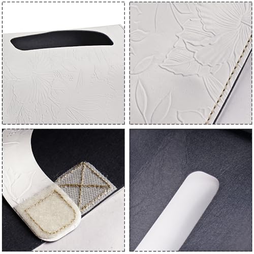 Leather Cover for Disposable Paper Hand Towel Box, Compatible with Kleenex Paper Hand Towel(1-Carved White) - color: 1-carved White