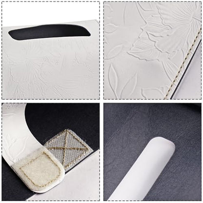 Leather Cover for Disposable Paper Hand Towel Box, Compatible with Kleenex Paper Hand Towel(1-Carved White) - color: 1-carved White