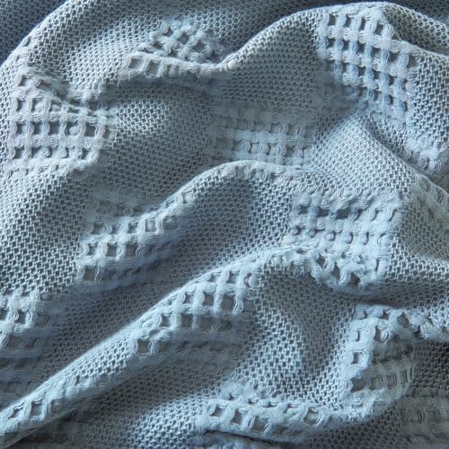 LGYKUMEG Cotton Blankets,Waffle Knit Blanket,Lightweight,Breathable and Soft, Waffle Weave Blankets for Summer Spring,Blue,100 x 150 cm / 39 x 59 inch - color: Blue, size: Throw 39x59 inch