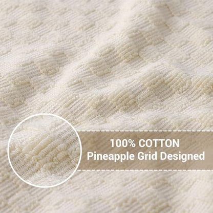 Homaxy 100% Cotton Terry Dish Cloths, 12"x12", 6-Pack, Beige | Ultra Soft Absorbent Dish Towels with Hanging Loop, Pineapple Grid Designed - color: Beige, size: 12 x 12 - 6 Pack