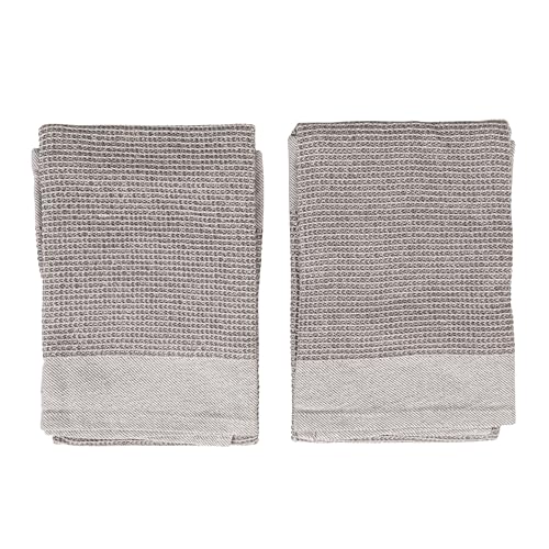 Bloomingville Cotton Waffle Weave Tea Towels (Set of 2), Grey, 2 Count