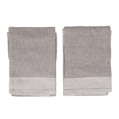 Bloomingville Cotton Waffle Weave Tea Towels (Set of 2), Grey, 2 Count