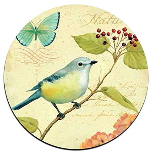 Bird and Butterfly Round Coaster Set - Made of Recycled Rubber - Set of 4 - color: Bird and Butterfly