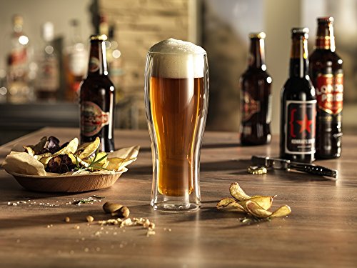 Zwilling 39500-214 Double Wall Glass Beer Tumbler, Set of 2, 14.1 fl oz (410 ml), Heat Resistant, Double Wall Construction, Tumblers - color: Transparent, size: 410ml Beer Tumbler (Set of 2)