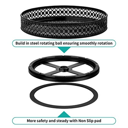 Ovicar Lazy Susan Organizer Turntable - 11 inch Rotating Spice Rack Metal Lazy Susan for Cabinet Pantry Kitchen Countertop Dining Table Cupboard Bathroom Refrigerator Vanity Black - color: 11 Inch Black