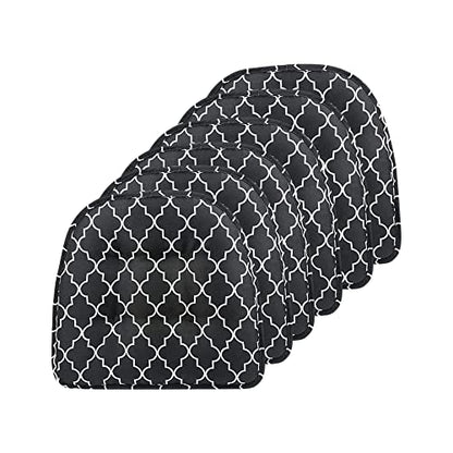 Klear Vu Omega Non-Slip Chair Cushions, Assembled in USA, U-Shaped Skid-Proof Seat Pads for Dining Room, Kitchen, Office, 15"x16" 6 Pack Geo Black 6 Count - color: Geo Black, size: 6 Pack