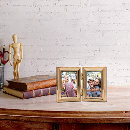 Lawrence Frames Bead Border Design, 2.5x3.5 Double, Gold - color: Gold, size: 2.5x3.5 Double