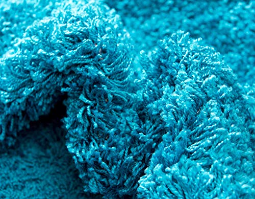 Unique Loom Solid Shag Collection Area Rug (2' x 3' 1" Rectangle, Turquoise) - color: Turquoise, size: 2' x 3'1" (Rectangular)