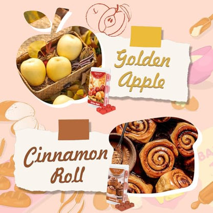 SCENTORINI Wax Melts, Wax Cubes, 4 Cinnamon Roll & 4 Golden Apple Scent | Fall Scent Strong Scent Candle Wax Tarts, Scented Wax Melts for Warmer, Home Fragrances - size: 4 Cinnamon Roll & 4 Golden Apple
