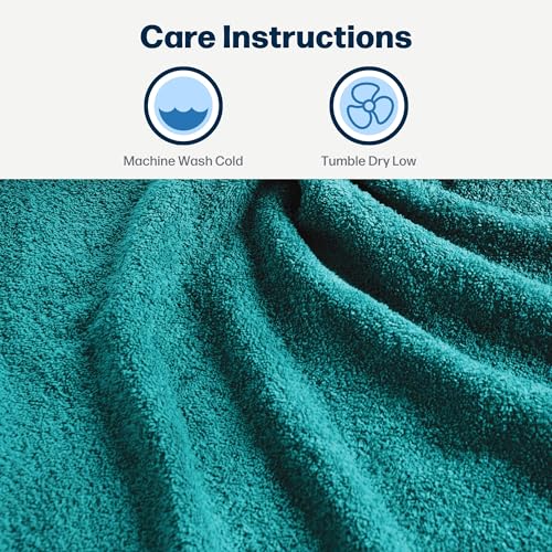 24-Piece Set of Towels, Lightweight 380 GSM Cotton Towels, Quick Drying, Absorbent Hand Towels, Fingertip Towels, Bath Towels, & Washcloths, Teal Blue - color: Teal Blue