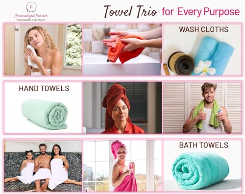Personalized Bath Towel - Custom Turkish Cotton Towels with Embroidered Name, Monogram - Soft & Absorbent Bath Sheet - Cream, 30"x60" (1 Pack) - color: Cream, size: Bath Sheet (30"x60")