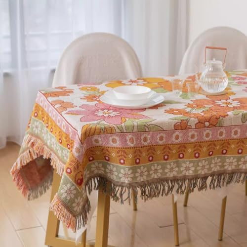 Versatile Floral Throw Blanket - Soft, Breathable Cotton for Couch & Bed, Decorative Art Style, Machine Washable