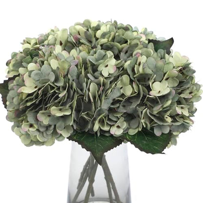 Kimura's Cabin 6pcs Hydrangea Artificial Flowers Fake Hydrangeas,Mint Green | Silk Hydrangea Flower with Stems Faux Flower,Home Table Centerpieces Wedding Bouquets Arrangements Baby Shower Party Decor - color: Mint Green