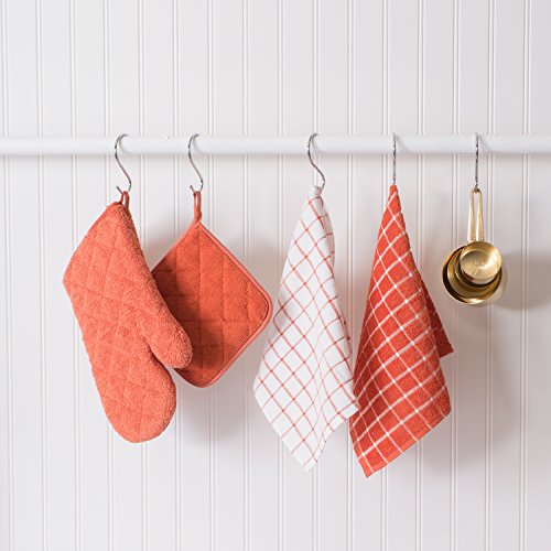 DII Basic Terry Collection 100% Cotton Quilted, Oven Mitt, Spice, 2 Piece - color: Spice, size: Oven Mitt