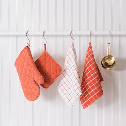 DII Basic Terry Collection 100% Cotton Quilted, Oven Mitt, Spice, 2 Piece - color: Spice, size: Oven Mitt