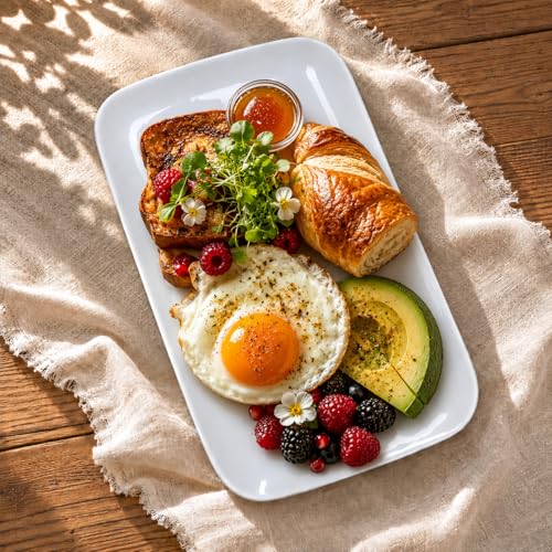 White Serving Platters Set of 2 – 13.5 Inch Rectangular Serving Platters, Large Porcelain Serving Platters for Party, Appetizers, Sushi, Steak & Dessert - size: Rectangular 13.5in