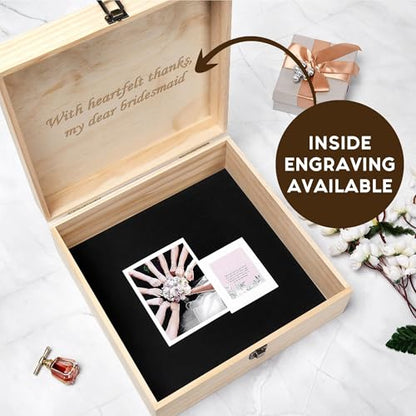 Personalized Monogrammed Wooden Keepsake Box – Custom Engraved Memory Box with Initials | Rustic Storage Chest for Photos & Mementos | Mother’s Day Gift for Mom, Grandma & Women - style: 3. Monogram Designs