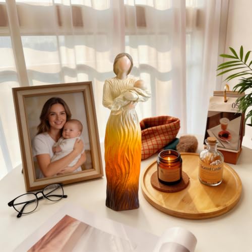 New Mom Baby Figurines Gifts, First Time Mom Gift, Sculpted Resin Hand-Painted Mother and Baby Child Figures Statues, Gifts for Mother Birthday Mother’s Day Christmas - color: Newest Joy