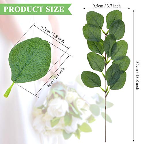 WILLBOND 30 Pieces Eucalyptus Stems Artificial Leaf Stem Faux Long Eucalyptus Artificial Greenery Leaves for Wedding, Office, Holiday, Home, Garden, Greens Decor