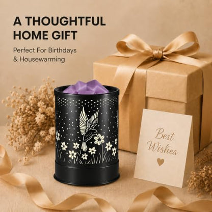 nawaza Wax Melts Warmer 2-in-1 Electric LED Burner Hummingbird | Scented metal wax warmer,hummingbird design,home decor,LED ambient fragrance burner - style: Hummingbird