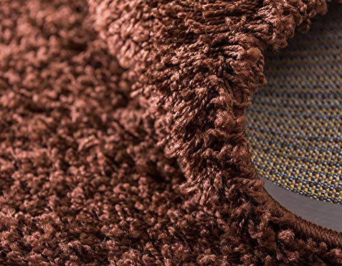 Unique Loom Solid Shag Collection Area Rug (2' x 3' 1" Rectangle, Chocolate Brown) - color: Chocolate Brown, size: 2' x 3'1" (Rectangular)