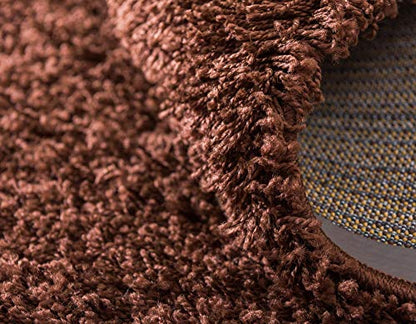 Unique Loom Solid Shag Collection Area Rug (2' x 3' 1" Rectangle, Chocolate Brown) - color: Chocolate Brown, size: 2' x 3'1" (Rectangular)