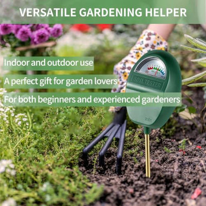 Soil Moisture Meter for Plants, Adjustable Reading Head, 7" Long Probe Plant Humidity Sensor Soil Hygrometer for Indoor Outdoor Plant Care,No Battery Needed
