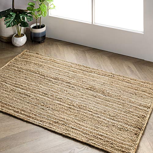 nuLOOM Rigo Natural Solid Flatweave Area Rug, 2' x 4' - color: Natural, size: 2'3" x 4' (Rectangular)