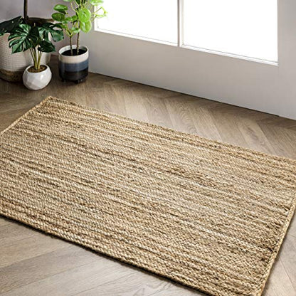 nuLOOM Rigo Natural Solid Flatweave Area Rug, 2' x 4' - color: Natural, size: 2'3" x 4' (Rectangular)