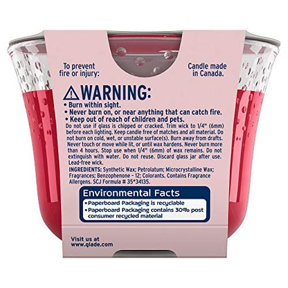 Glade Candle Apple Cinnamon, Fragrance Infused with Essential Oils, Air Freshener Candle, 3-Wick, 6.8 Oz